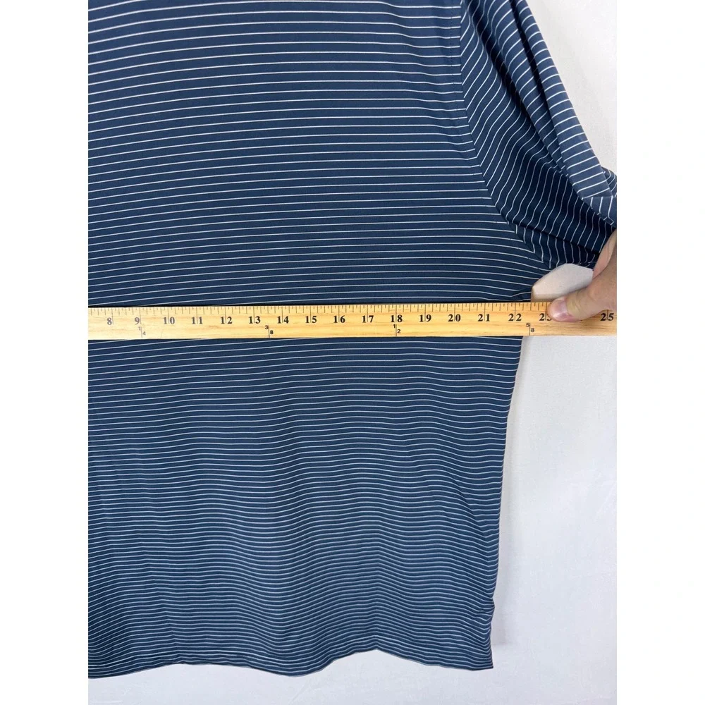 Adidas adiPure Mens Navy Blue White Striped Golf Polo Shirt DT4333 Size M‎
